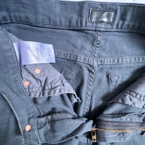 Mother The Insider Crop Step Fray Jeans Black So Far Gone 26 - Picture 7 of 15